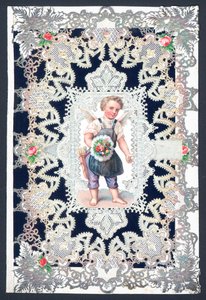 Valentinsdag lykønskningskort med Amor af English School