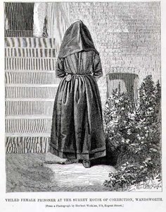 Tilsløret kvindelig fange i Surrey House of Correction, Wandsworth, fra 