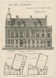 Vestry Hall, Kensington, design placeret på andenpladsen af den professionelle dommer af English School