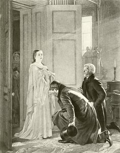 Victoria hilste som dronning (dybtryk) af English School