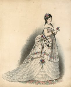 Victoriansk modeplade (farvet gravering) af English School