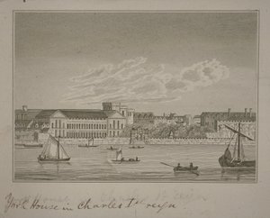 Udsigt mod nord over Themsen, og se mod York House og York Buildings af English School