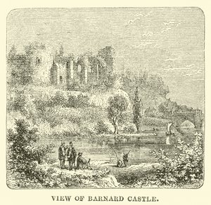 View of Barnard Castle  af English School