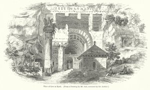 Udsigt over hulen ved Karli (gravering) af English School