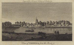 Udsigt over Chiswick fra floden (gravering) af English School