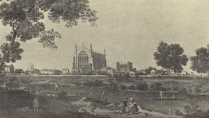 Udsigt over Eton College, ca 1747 (gravure) af English School