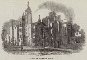 Udsigt over Hendlip Hall (gravering) af English School
