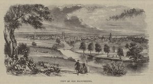 Udsigt over Old Manchester (gravering) af English School