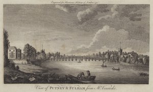 Udsigt over Putney og Fulham fra Mr Vannecks (gravering) af English School
