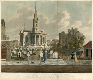 Udsigt over St Pauls Church, Deptford, London og Rectory House