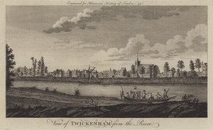 Udsigt over Twickenham fra Themsen (gravering) af English School