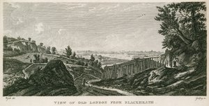 Udsigt over det gamle London fra Blackheath af English School