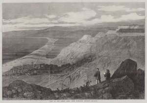 Udsigt over Chesil Bank, fra Portland Heights (gravering) af English School