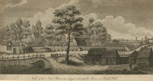 Udsigt over New River, som formidlet gennem rammen ved Bush Hill af English School