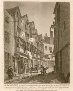 Udsigt over den sydlige ende af Thieving Lane (i de senere år kaldet Bow Street) af English School