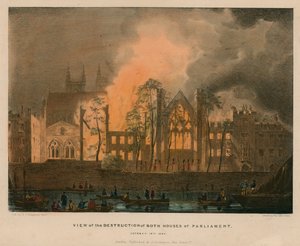 Udsigt over ødelæggelsen af begge parlamentshuse, 16. oktober 1834 af English School
