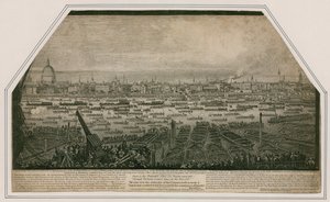 Udsigt over admiral Lord Nelsons begravelsesoptog, da han blev bragt fra Greenwich til Whitehall af English School