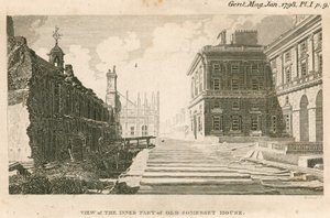 Udsigt over den indre del af det gamle Somerset House, Strand, London af English School