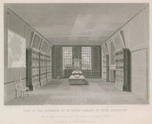 Udsigt over det indre af Mr Pepys Library i York Building af English School