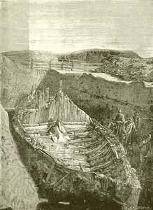 Vikingebåd, fundet nær Sandefjord, Norge af English School