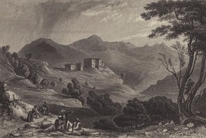 Landsbyen Naree, Indien (gravering) af English School