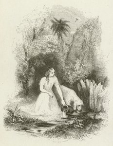 Virginia ved springvandet (gravering) af English School