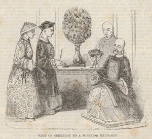 Besøg af ceremoni hos en overlegen mandarin af English School