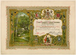 Dronning Victorias besøg i Epping Forest, 1882 af English School