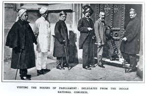 Besøger parlamentets huse: Delegerede fra den indiske nationale kongres, 1919 af English School