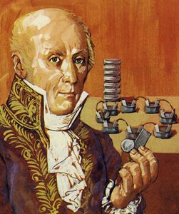 Volta og Galvani viste, at elektricitet kunne produceres ved kemisk påvirkning af English School