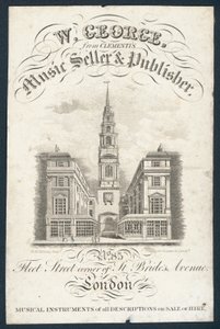 W George, musiksælger og udgiver, handelskort af English School