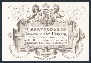 W Harwood & Søn, skræddere, handelskort af English School
