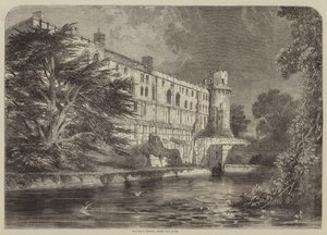 Warwick Castle, fra Avon (gravering) af English School