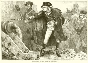 Washington ved belejringen af Yorktown af English School