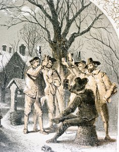 Wassailing the Apple Trees, 1840 af English School