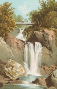 Vandfaldet ved Inversnaid - Loch Lomond af English School