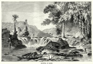 Vandfald i Guyana (gravering) af English School