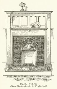 Well Fire, Wood Mantel-stykke af G Wright
