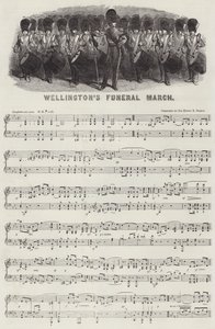 Wellingtons begravelsesmarch (gravering) af English School
