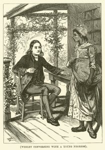 Wesley i samtale med en ung negerinde (kobberstik) af English School