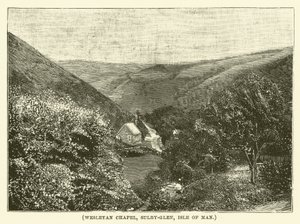Wesleyan-kapellet, Sulby-Glen, Isle of Man (kobberstik) af English School