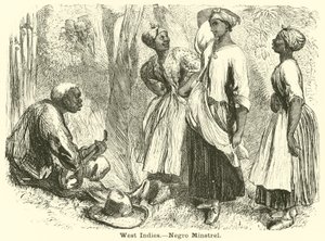 Vestindien, neger-minstrel (kobberstik) af English School