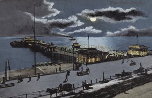 West Pier, Brighton, Sussex (farvelitografi) af English School