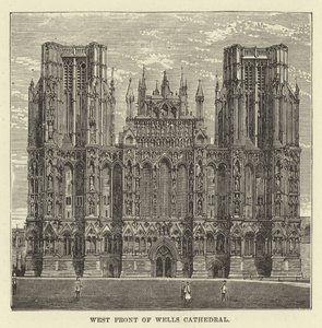 Vestfronten af Wells Cathedral af English School