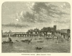 Westminster Bridge, fra Canalettis udsigt (gravering) af English School