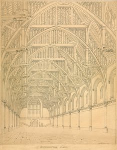Westminster Hall, 1814 af English School