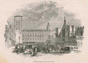 Westminster Hall og det nye Palace of Westminster, London af English School