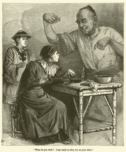 "Hvad ønsker du? Jeg er klar til at adlyde dig som din slave" (gravering) af English School