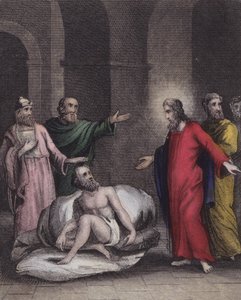 Da berømmelse havde spredt den lamme tjeners sag ... (farvet indgravering) af English School