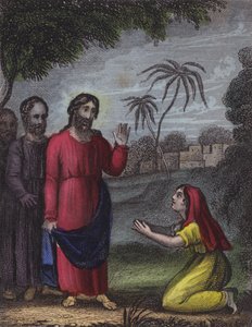 Da kvinden kom fra Tyrus ... (farvet indgravering) af English School